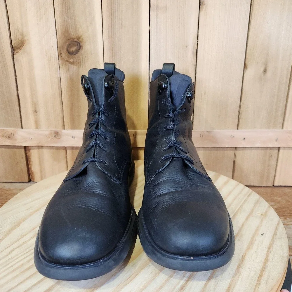 Cole Haan 2. Zerogrand City Boots Mens 11.5 M Black Leather Ankle Casual